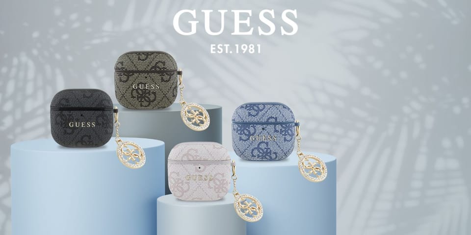 Etui Guess 4G Strass Charm do AirPods 4  czarny