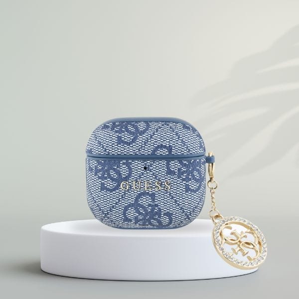 Etui Guess 4G Strass Charm do AirPods 4niebieski