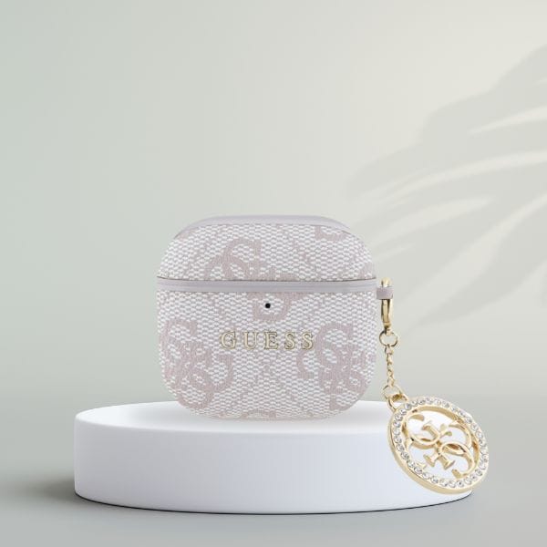 Etui Guess 4G Strass Charm do AirPods 4  różowy
