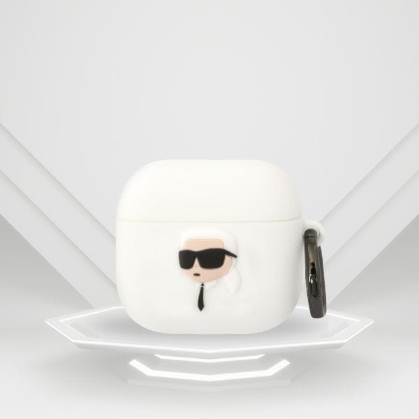 Etui Karl Lagerfeld 3D Silicone NFT do   AirPods 4 biały