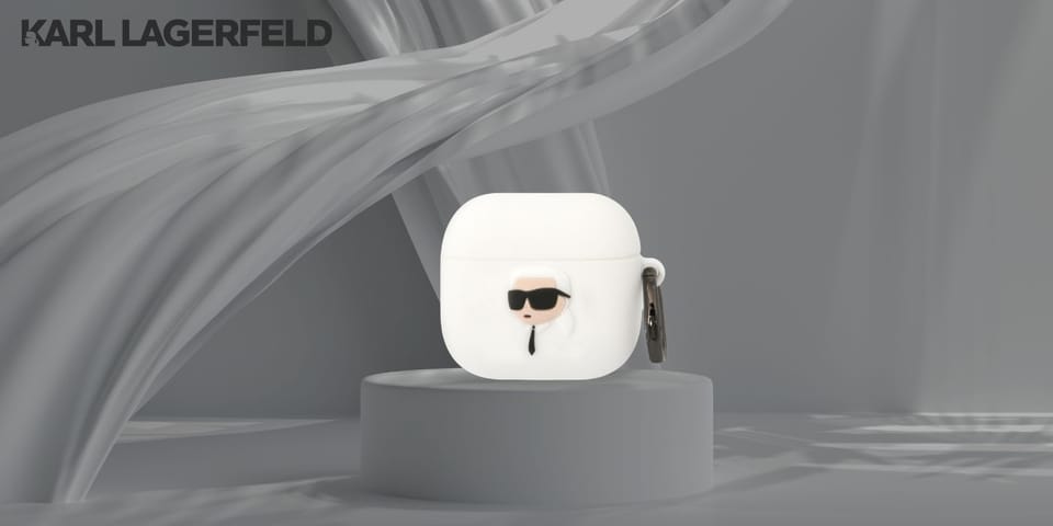 Etui Karl Lagerfeld 3D Silicone NFT do   AirPods 4 biały