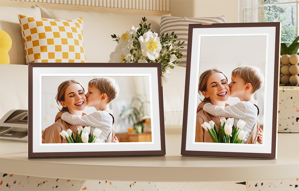 Cyfrowa ramka na zdjęcia Arzopa D10 (ciemny brąz) 10.1"