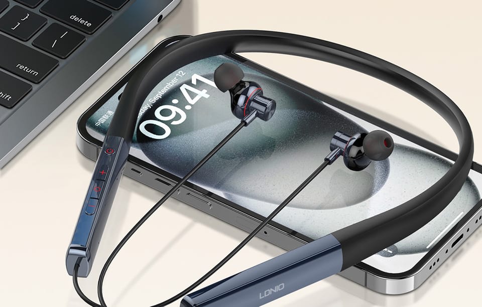 Słuchawki Bezprzewodowe Neckband LDNIO N01 Bluetooth 5.3 50h Ciemnoniebieskie