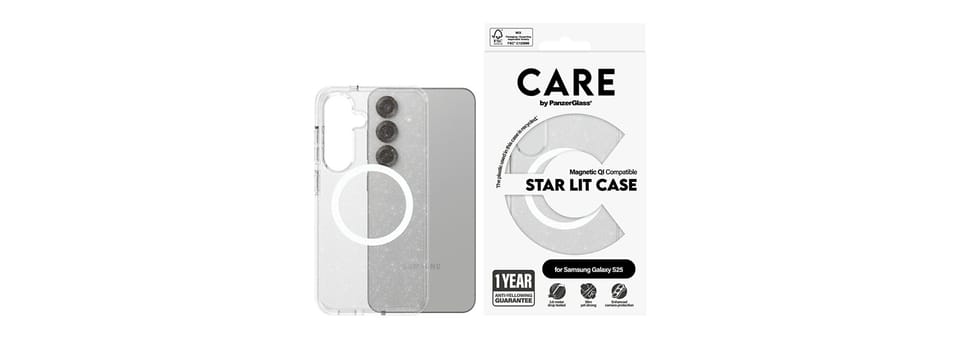 Etui CARE by PanzerGlass Flagship Urban  Combat Starlight White QI do Samsung Galaxy S25 przezroczysty