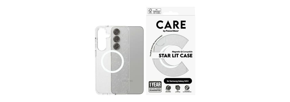 Etui CARE by PanzerGlass Flagship Urban  Combat StarLight White QI do Samsung Galaxy S25+ przezroczysty