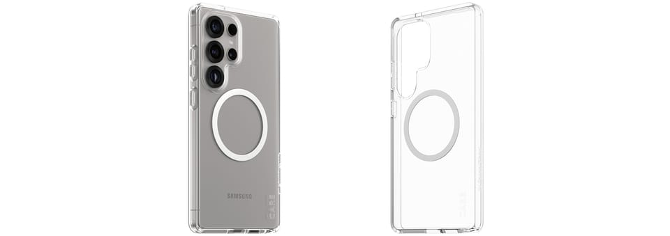 Etui CARE by PanzerGlass Flagship Urban  Combat White QI do Samsung Galaxy S25 Ultra przezroczysty