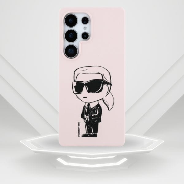 Etui Karl Lagerfeld Silicone Graffiti Ikonik Printed Logo MagSafe do Samsung Galaxy S25 Ultra różowy