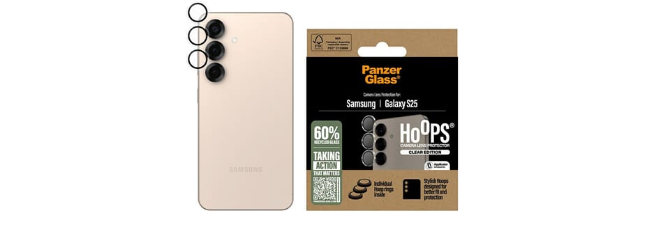 Szkło hartowane na obiektyw PanzerGlass  Hoops Lens Protector do Samsung Galaxy S25 przezroczysty