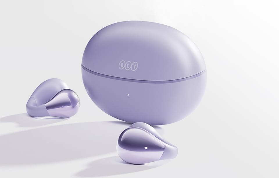 Słuchawki Bezprzewodowe QCY Crossky Clip T33 Bluetooth 5.4 30h Fioletowe
