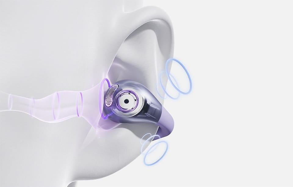 Słuchawki Bezprzewodowe QCY Crossky Clip T33 Bluetooth 5.4 30h Fioletowe