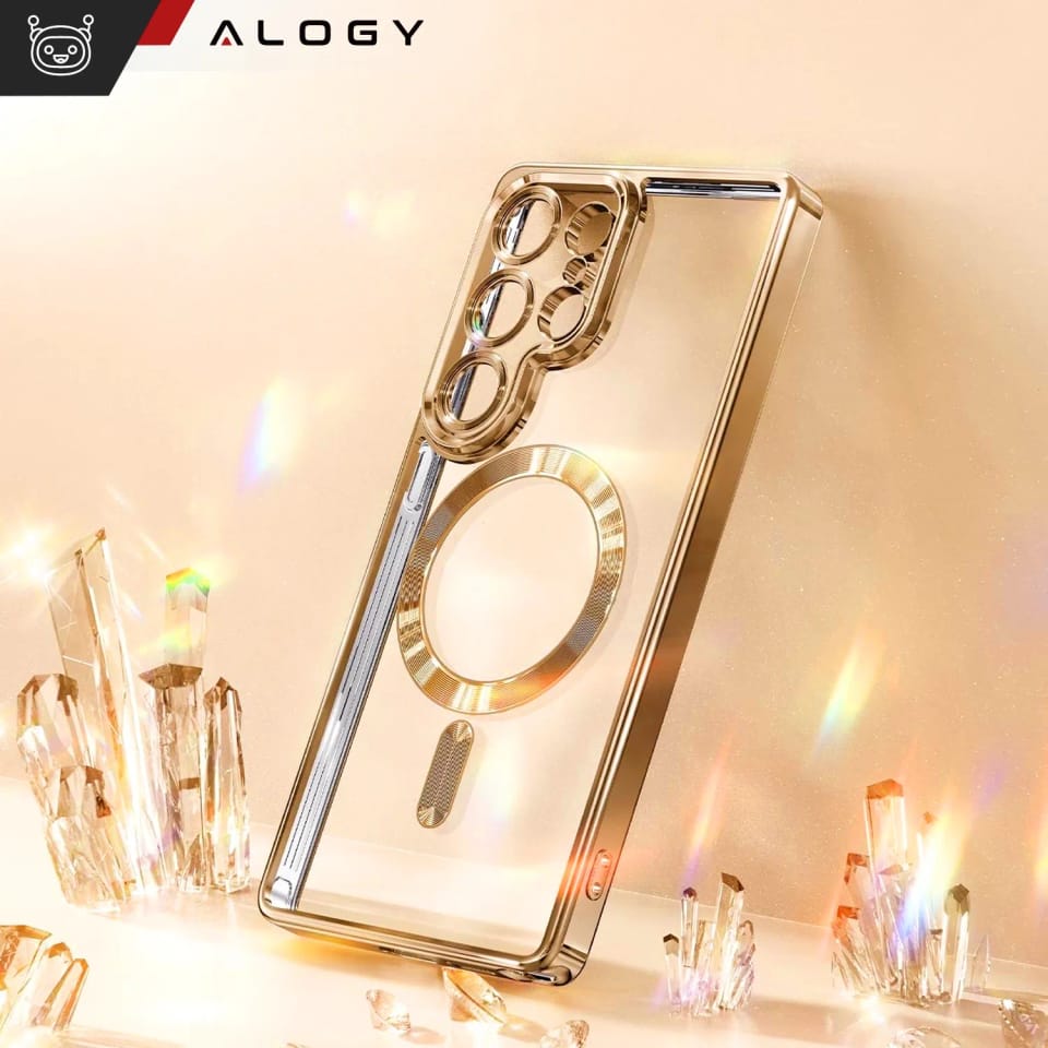 Etui do Samsung Galaxy S25 Ultra Alogy LuxeShield™️ Glamour Luxury Ring obudowa z osłoną aparatów Złote