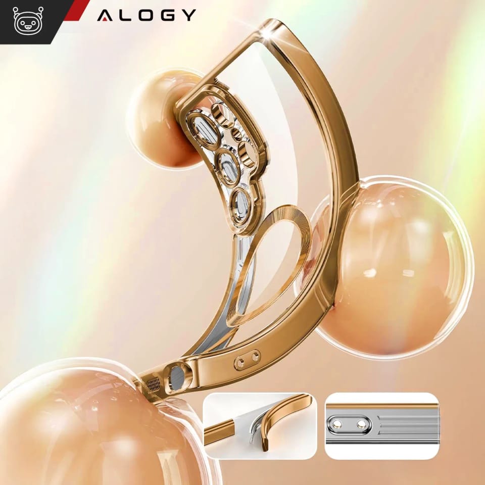 Etui do Samsung Galaxy S25 Ultra Alogy LuxeShield™️ Glamour Luxury Ring obudowa z osłoną aparatów Złote