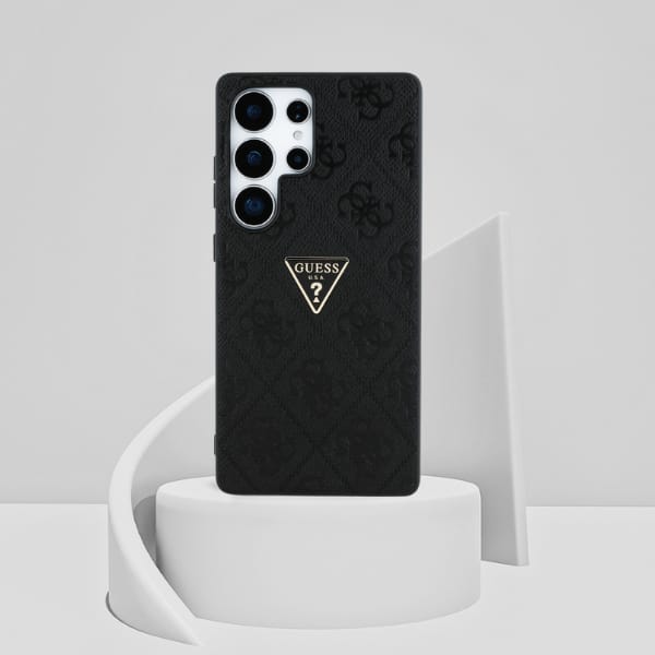 Etui Guess Hot Stamp 4G Pattern Triangle Metal Logo Samsung Galaxy S25 Ultra czarny