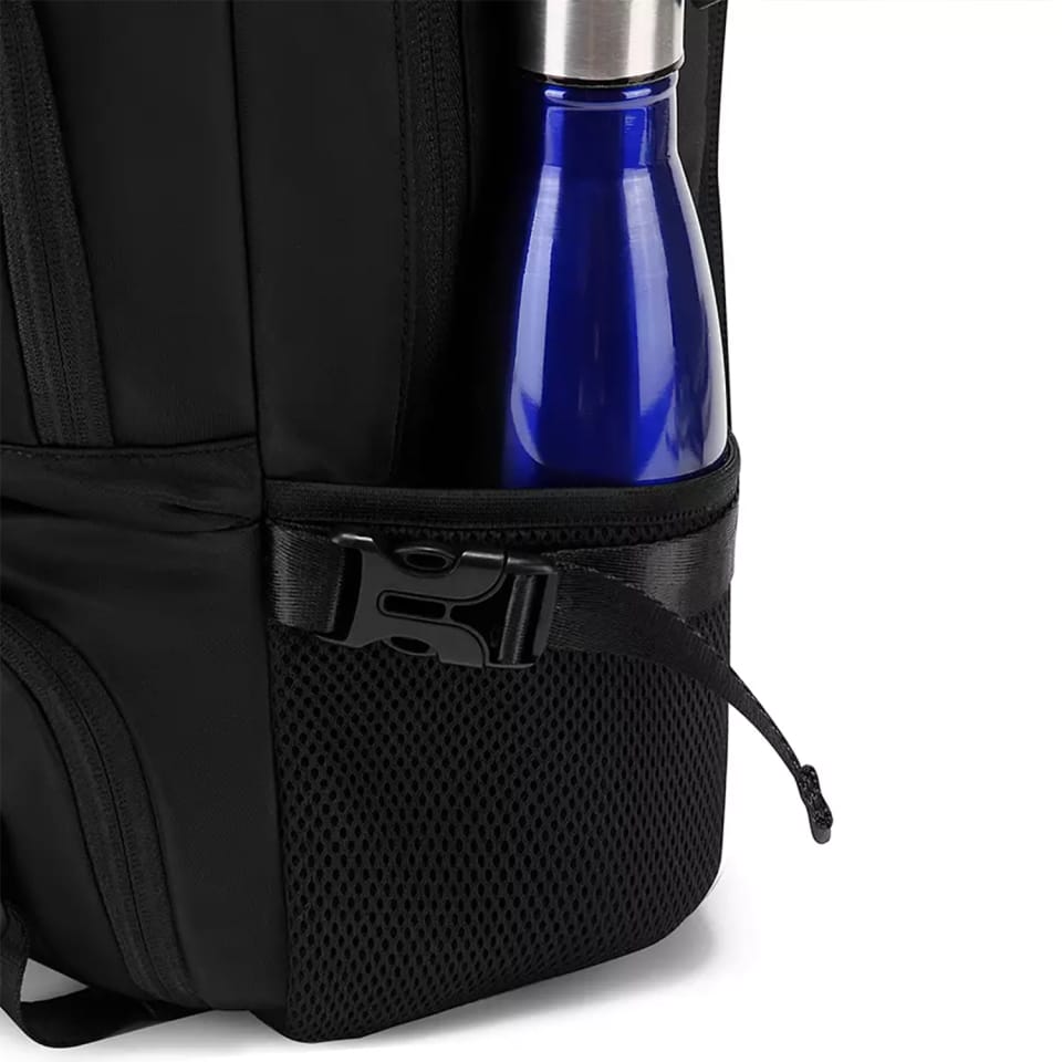 Plecak Antykradzieżowy wodoodporny Bange 30L miejski podróżny 51x32x20 cm do pracy samolotu męski damski z zamkiem szyfrowym i odpinaną saszetką Czarny