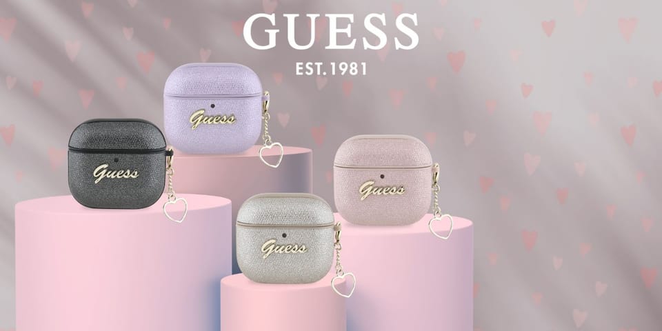 Etui Guess Metallic Script Charm do      AirPods 4 złoty