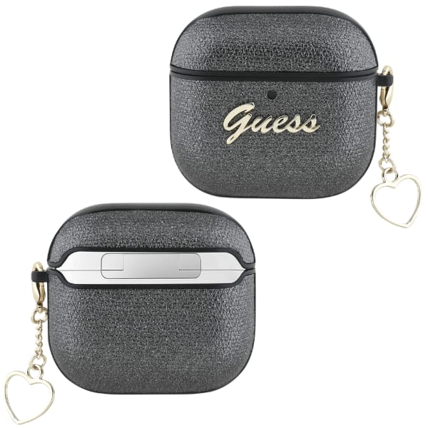 Etui Guess Metallic Script Charm do      AirPods 4 czarny