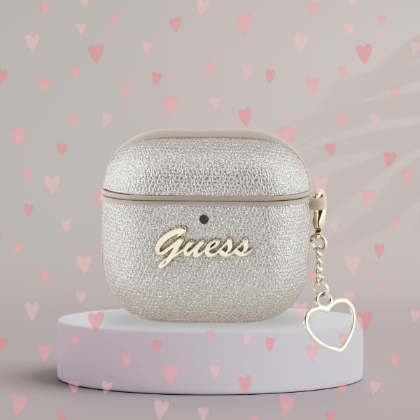 Etui Guess Metallic Script Charm do      AirPods 4 złoty