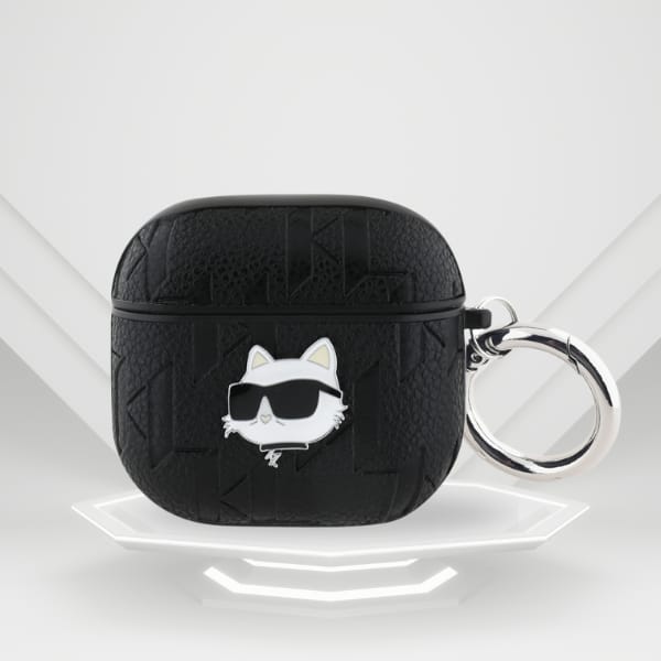 Etui Karl Lagerfeld Monogram Choupette   Head do AirPods 4 czarny