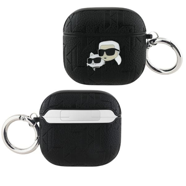 Etui Karl Lagerfeld Monogram Karl &      Choupette Head do AirPods 4 czarny