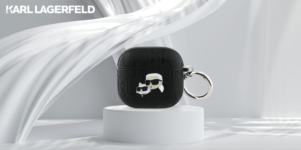 Etui Karl Lagerfeld Monogram Karl &      Choupette Head do AirPods 4 czarny