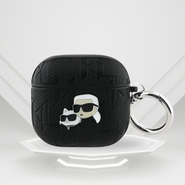Etui Karl Lagerfeld Monogram Karl &      Choupette Head do AirPods 4 czarny