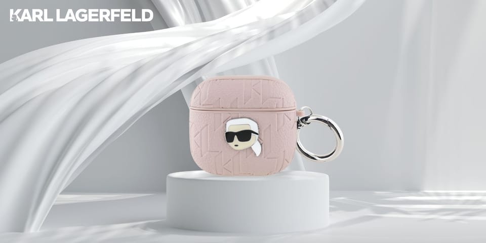 Etui Karl Lagerfeld Monogram Karl Head   do AirPods 4 różowy