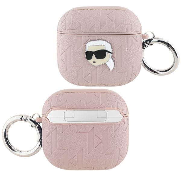 Etui Karl Lagerfeld Monogram Karl Head   do AirPods 4 różowy