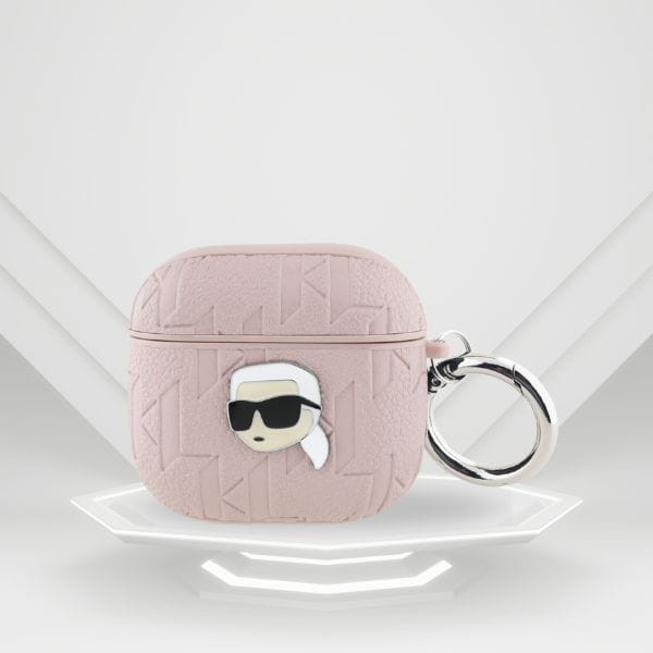 Etui Karl Lagerfeld Monogram Karl Head   do AirPods 4 różowy