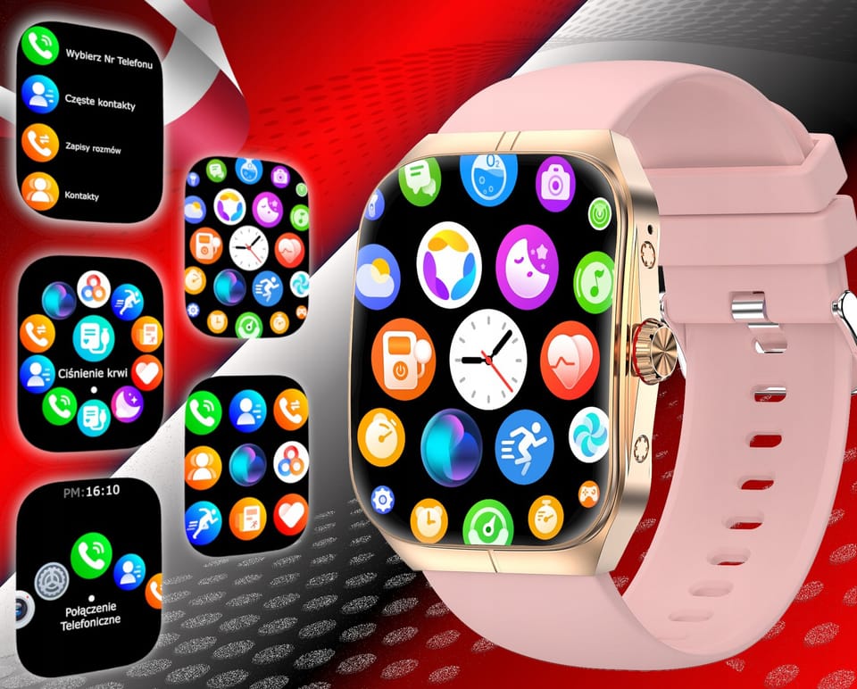 Smartwatch AMOLED Menu PL wodoodporny, multifunkcyjny