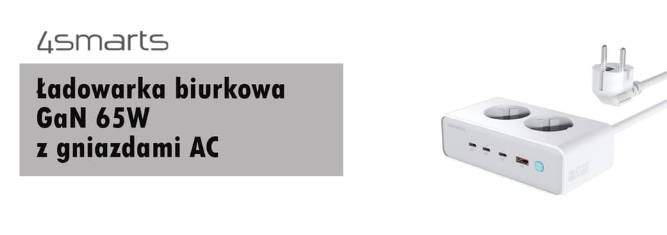 Przedłużacz 4smarts 6w1 65W GaN biały