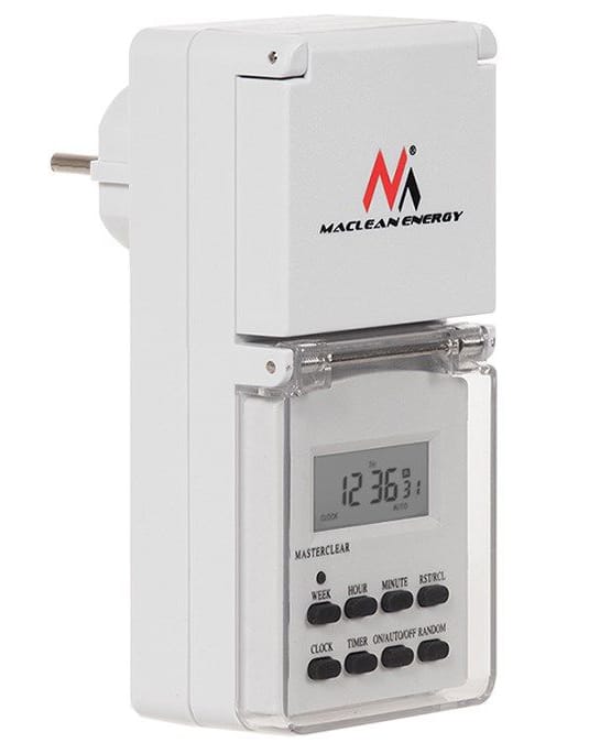 Zewnętrzny timer cyfrowy. Wyłącznik automatyczny Maclean MCE08. 3600W, IP44