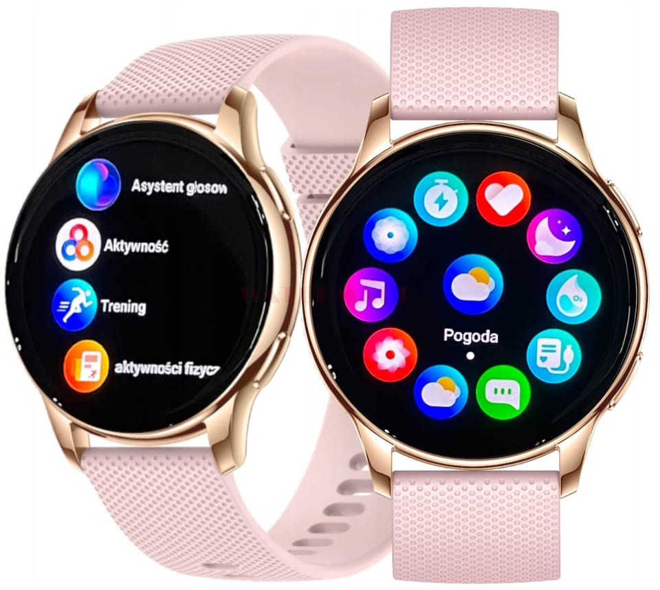 Smartwatch damski z polskim menu. AMOLED. Multifunkcyjny. Pink