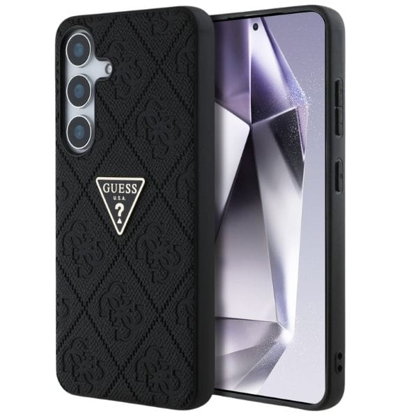 Etui Guess Hot Stamp 4G Pattern Triangle Metal Logo do Samsung Galaxy S25 czarny