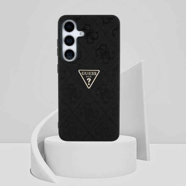 Etui Guess Hot Stamp 4G Pattern Triangle Metal Logo do Samsung Galaxy S25 czarny