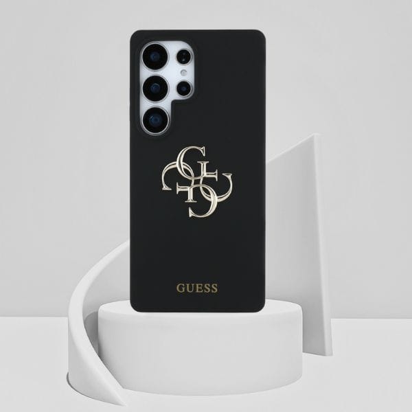 Etui Guess Silicone Big 4G Logo Bottom   Script Samsung Galaxy S25 Ultra czarny