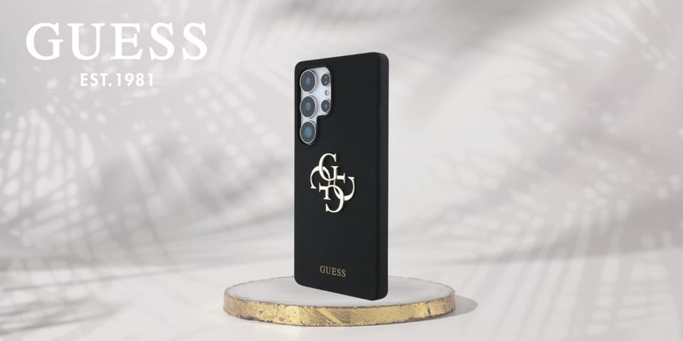 Etui Guess Silicone Big 4G Logo Bottom   Script Samsung Galaxy S25 Ultra czarny
