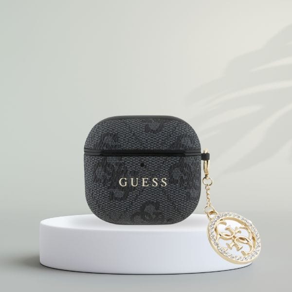 Etui Guess 4G Strass Charm do AirPods 4  czarny