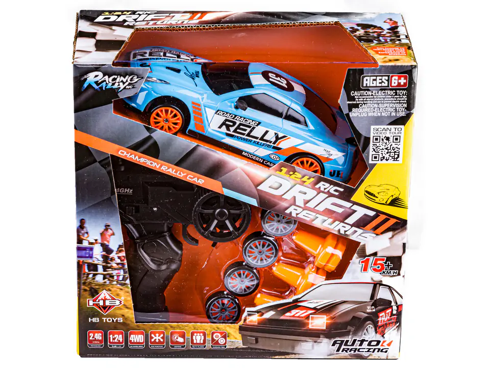 Drift Car, Auto RC Drift 1:24 2.4GHz 4WD BLUE