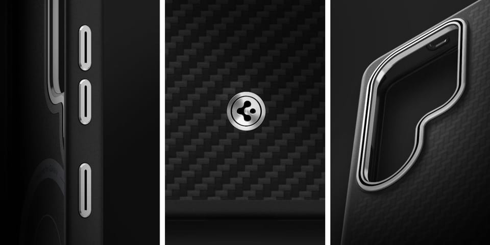 Etui Samsung Spigen Enzo Aramid Magnet   do Galaxy S25 Ultra czarno-srebrny