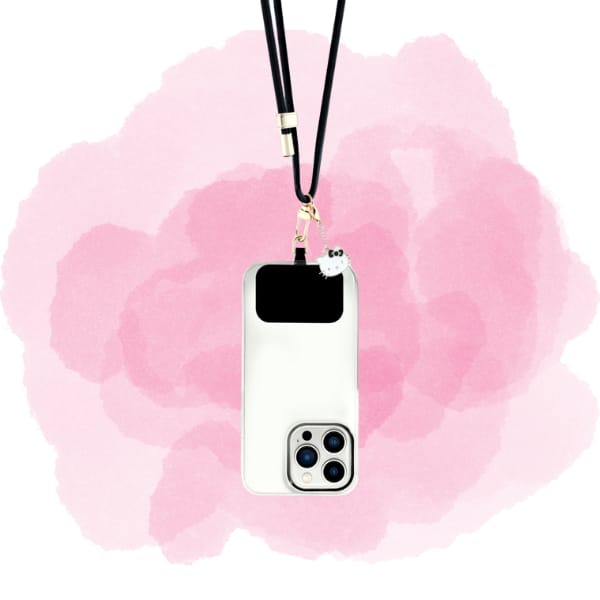 Uniwersalna smycz do telefonu Hello      Kitty Patch & Kitty Head Charm czarny