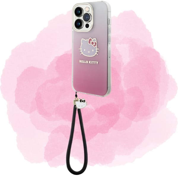 Zawieszka na telefon Hello Kitty Nylon   Cord Kitty Head czarny