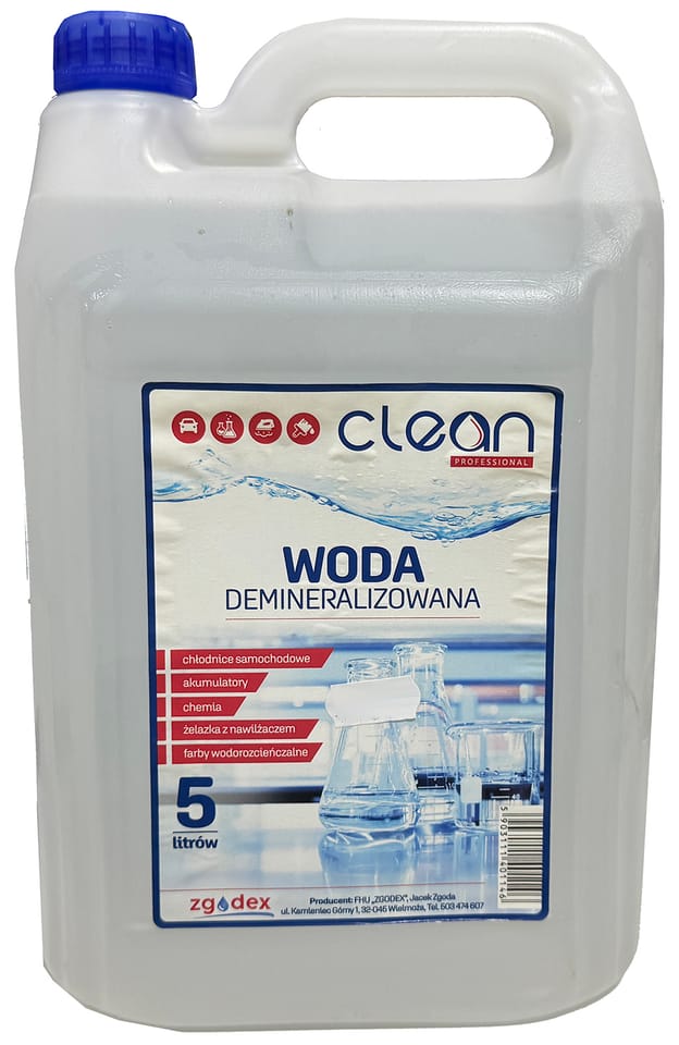 Woda demineralizowana Clean Professional 5 litrów