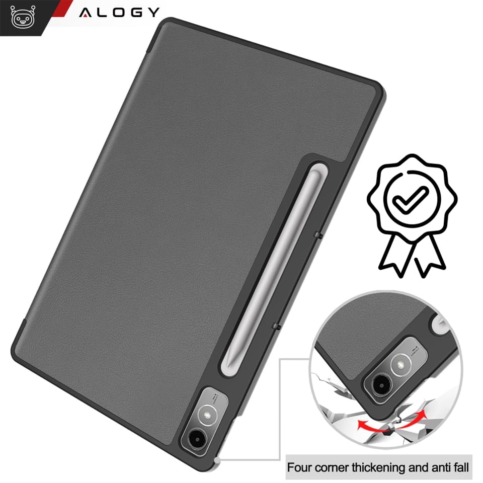 Etui ochronne do Lenovo Tab P12 12.7 TB-370 obudowa na tablet Alogy Book Cover Case Szare