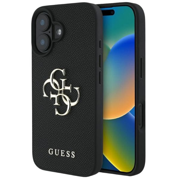 Etui Guess Grained Big 4G Logo Small     Classic Logo do iPhone 16 czarny