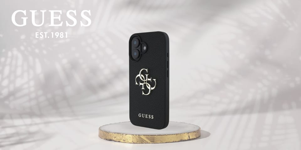 Etui Guess Grained Big 4G Logo Small     Classic Logo do iPhone 16 czarny