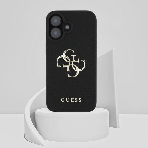 Etui Guess Grained Big 4G Logo Small     Classic Logo do iPhone 16 czarny