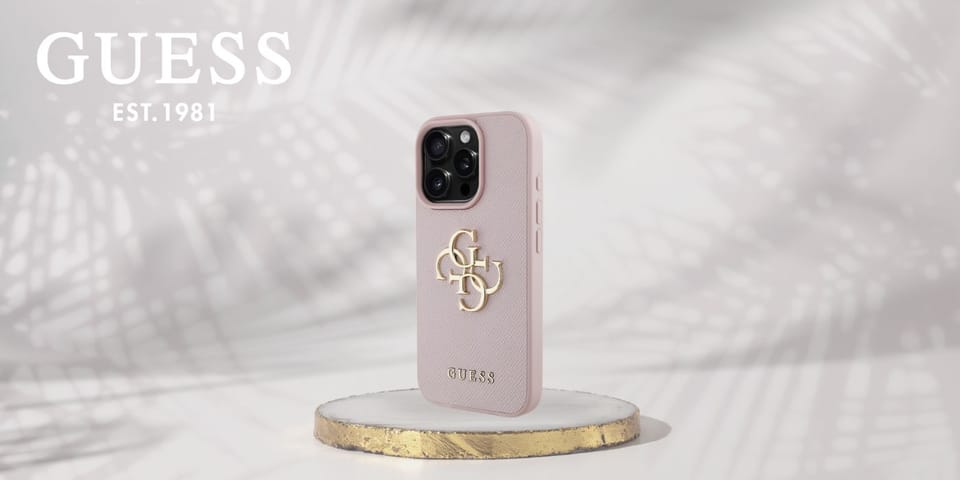 Etui Guess Grained Big 4G Logo Small Classic Logo do iPhone 16 Pro różowy