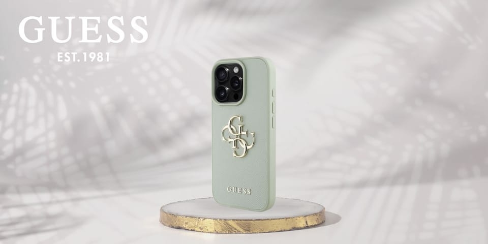 Etui Guess Grained Big 4G Logo Small     Classic Logo do iPhone 16 Pro zielony