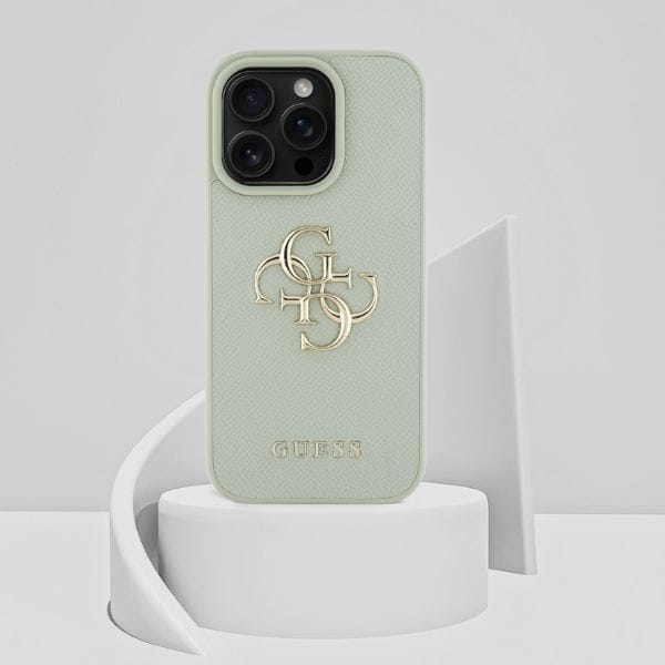 Etui Guess Grained Big 4G Logo Small     Classic Logo do iPhone 16 Pro zielony
