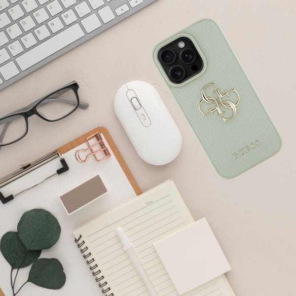 Etui Guess Grained Big 4G Logo Small     Classic Logo do iPhone 16 Pro zielony